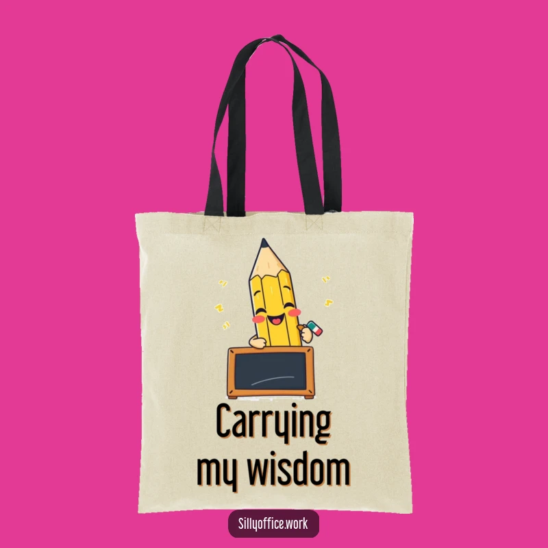 Funny Pencil Blackboard Tote Bag - Carry Your Ideas with Hilarious Style