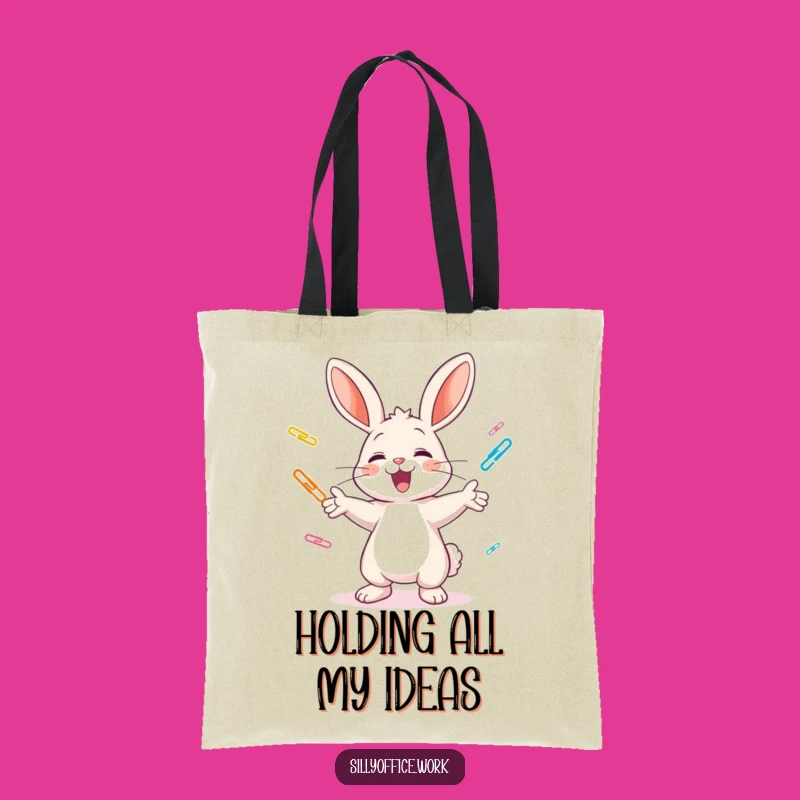 Funny Juggling Bunny Tote Bag: Carry Your Essentials with Office Charm