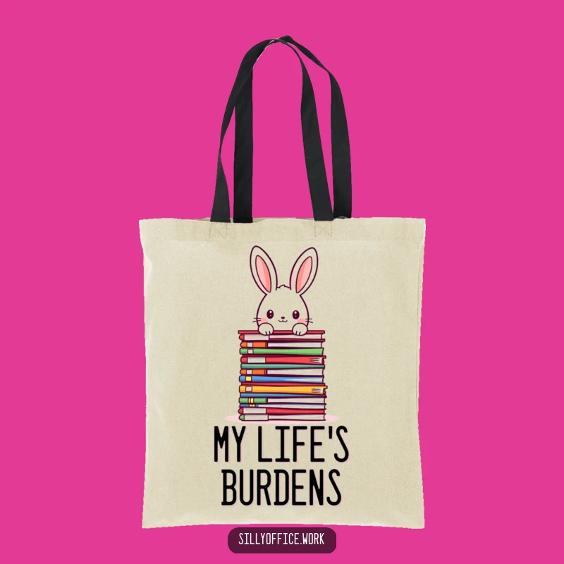 Funny Kawaii Rabbit Tote Bag - File Stacker Carryall for Errands